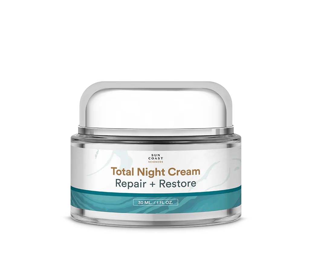 SUN COAST SCIENCES Crema de Noche Total, frasco que hidrata y apoya la renovación nocturna.