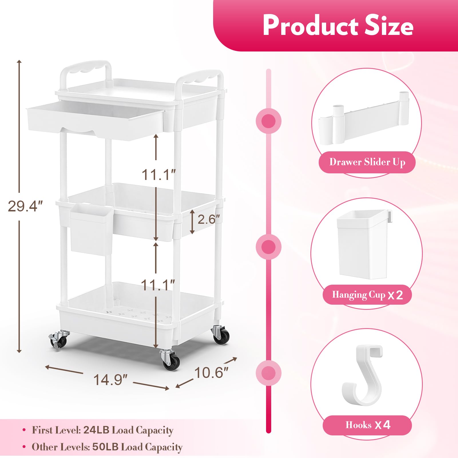SUNALLY organizador cosméticos dos niveles para tocador y escritorio