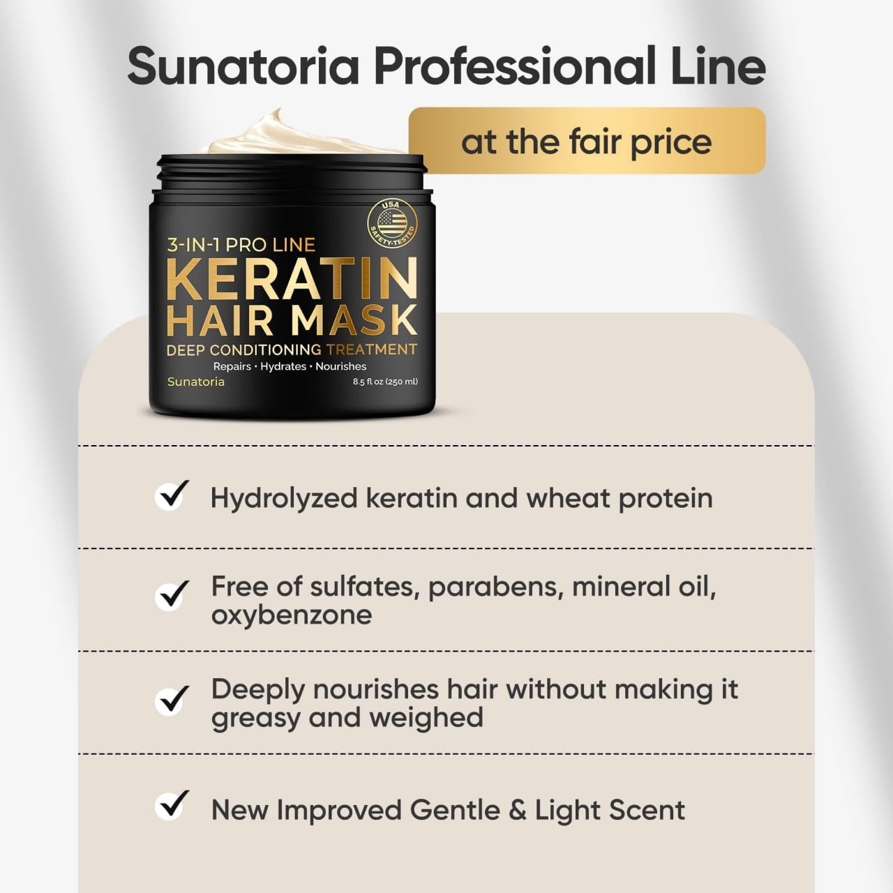 Protección ligera contra calor con SUNATORIA Keratina