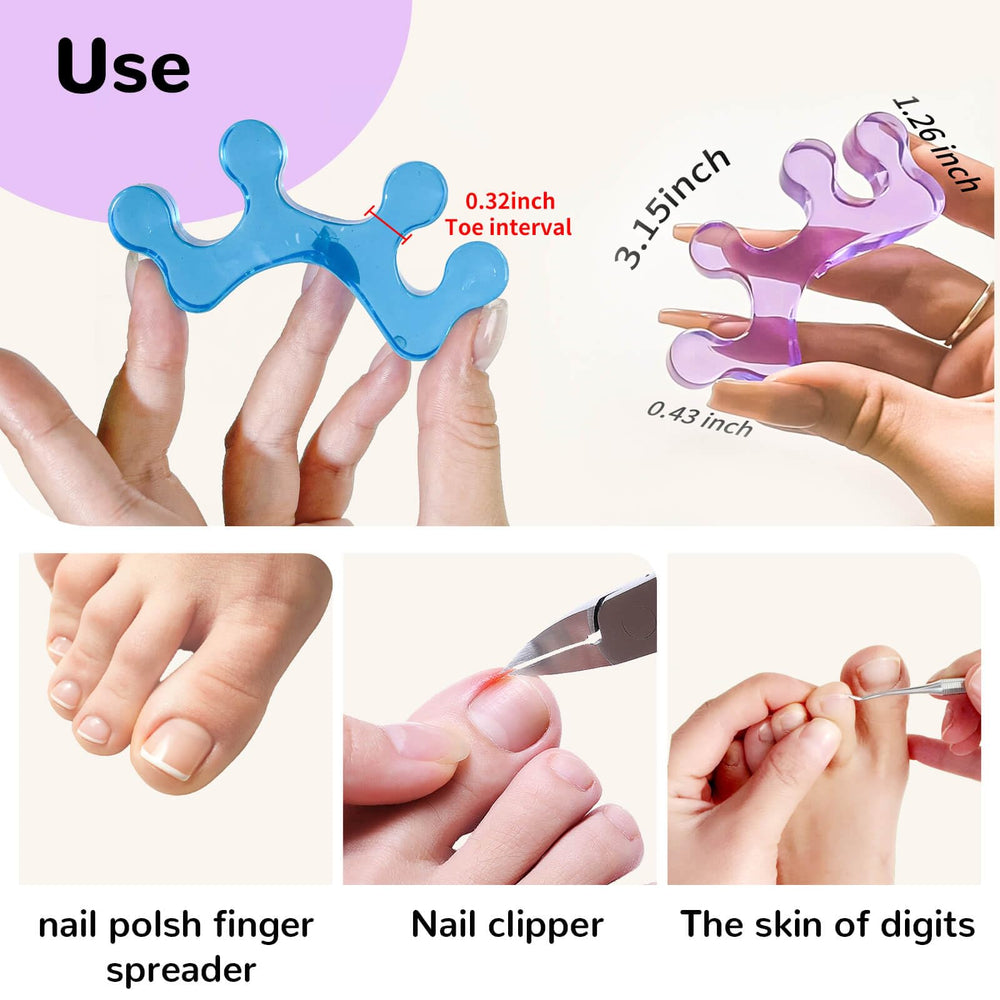 SUNFATT diseño ergonómico para separar los dedos sin restringir la circulación.