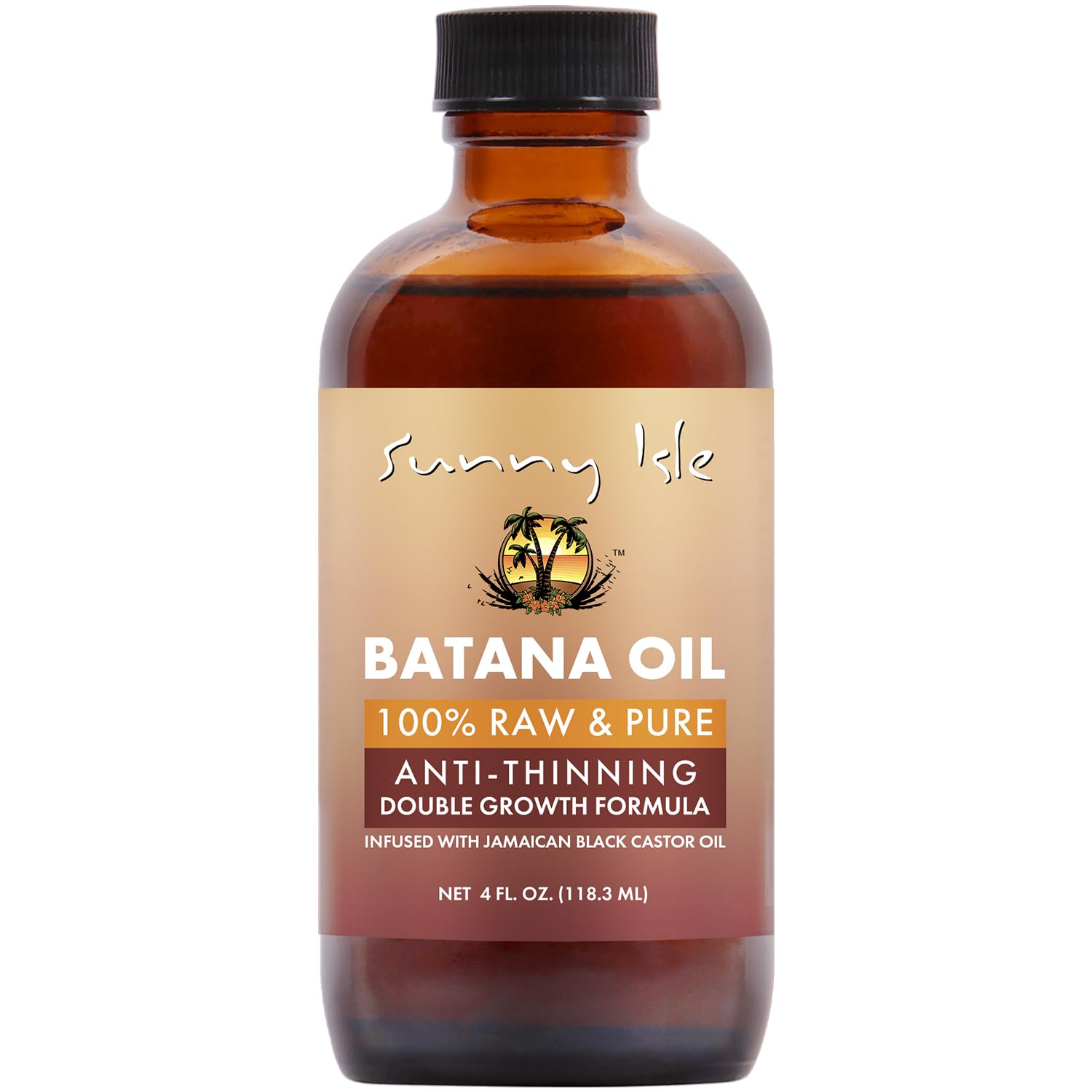 Sunny Isle Batana Oil, bote claro para cuidado capilar nutritivo