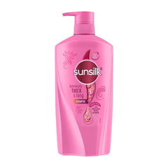 Sunsilk Lusciously Thick & Long champu, bote de 650 ml, aporta volumen duradero.