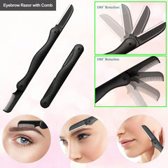 Sunuly navaja cejas de acero inoxidable, hoja duradera y protección antirrasguños