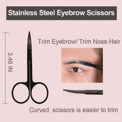 Sunuly tijeras cejas con punta curva para recortar con seguridad