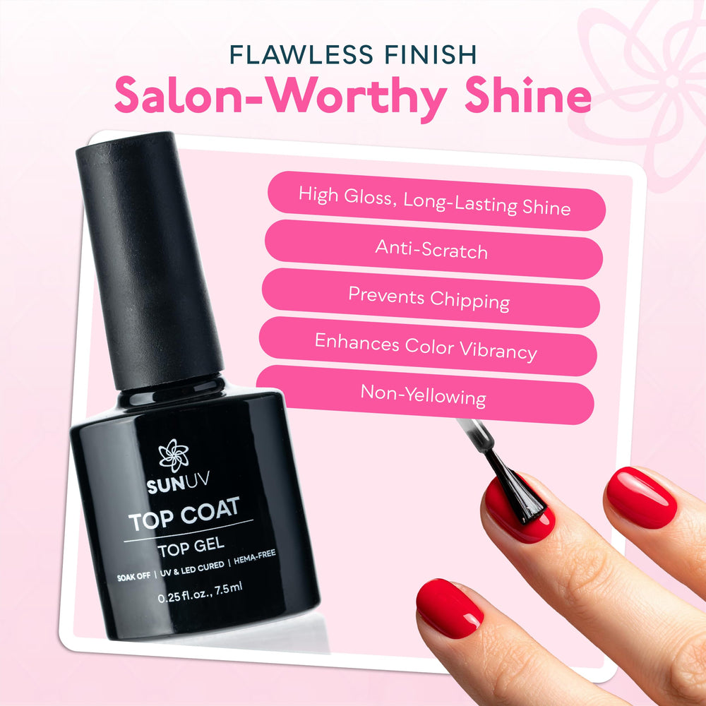 SUNUV esmalte gel rojo profundo para ocasiones especiales.