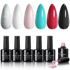 SUNUV gel esmalte set 16 colores, botellas exhibidas, acabado duradero.