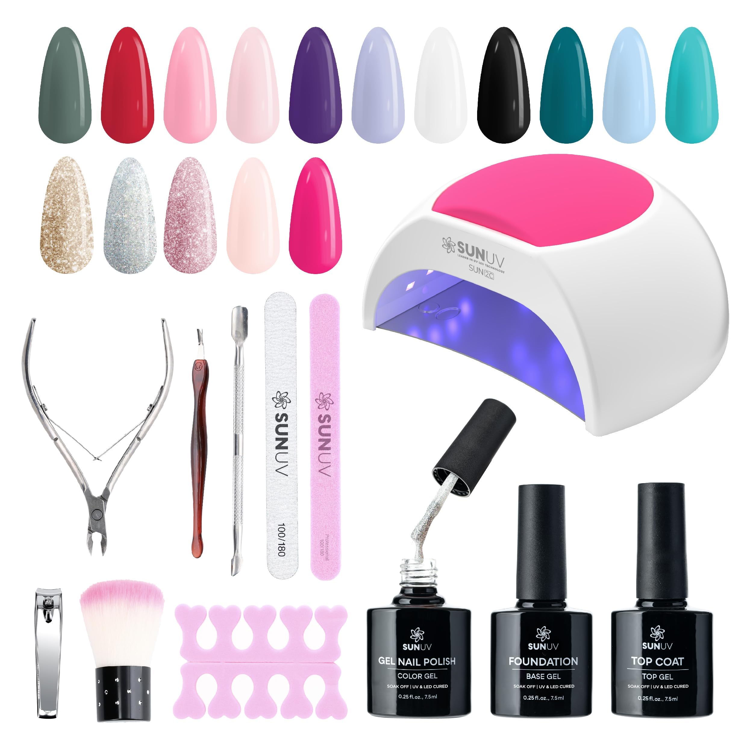 Sunuv kit gel uñas 16 colores para crear estilos en casa.