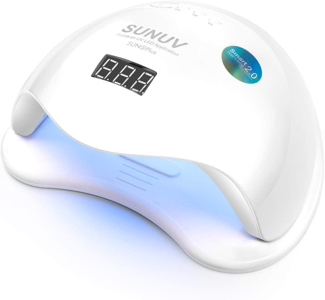 Lámpara SUNUV UV-LED para uñas, vista frontal, secado rápido y uniforme.