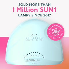 SUNUV lámpara UV para uñas, vista lateral, diseño ergonómico para comodidad.