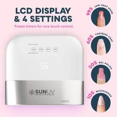 SUNUV SUN3, 4 modos de temporizador para curado por capas.