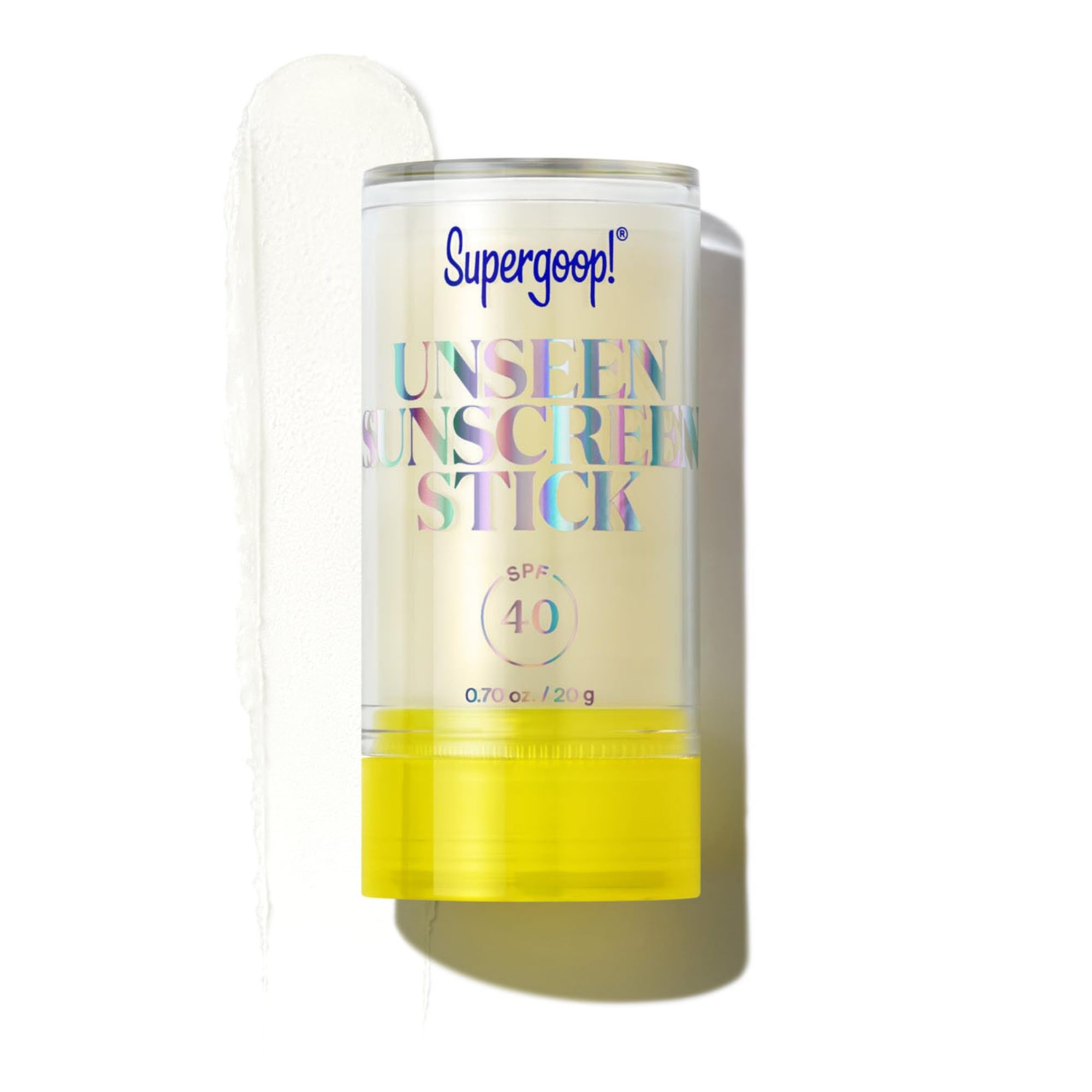 Barrita solar invisible de Supergoop! para protección portátil.