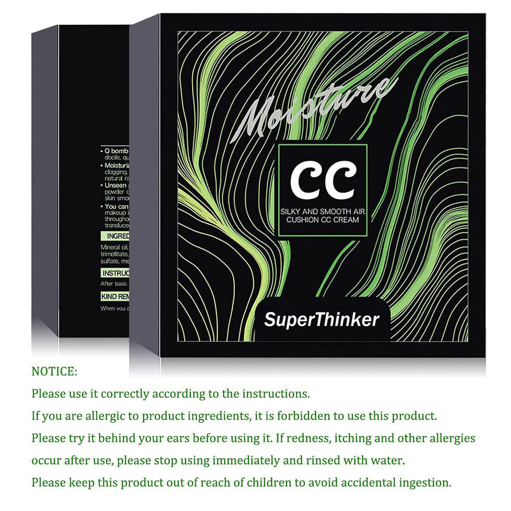 Sleek packaging design of SuperThinker Air Cushion CC Cream.
