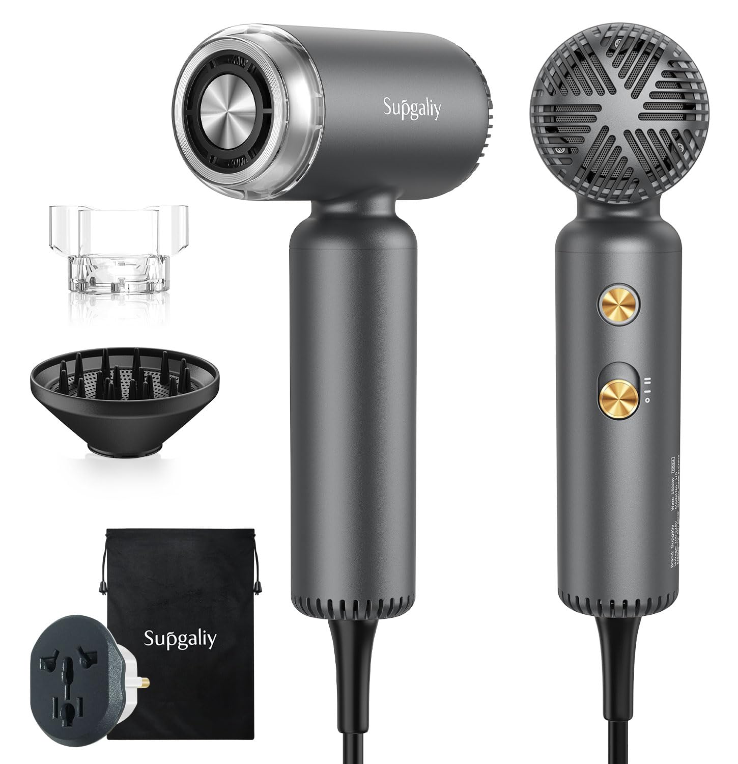 SUPGALIY secador con doble voltaje, ideal para viajar.