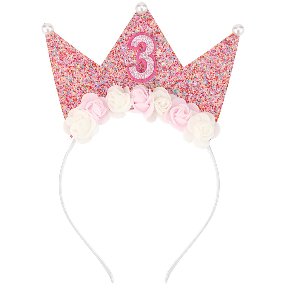 Diadema SuPoo para cumpleaños de niña, ideal para sesiones de fotos.