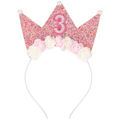 Diadema SuPoo para cumpleaños de niña, ideal para sesiones de fotos.