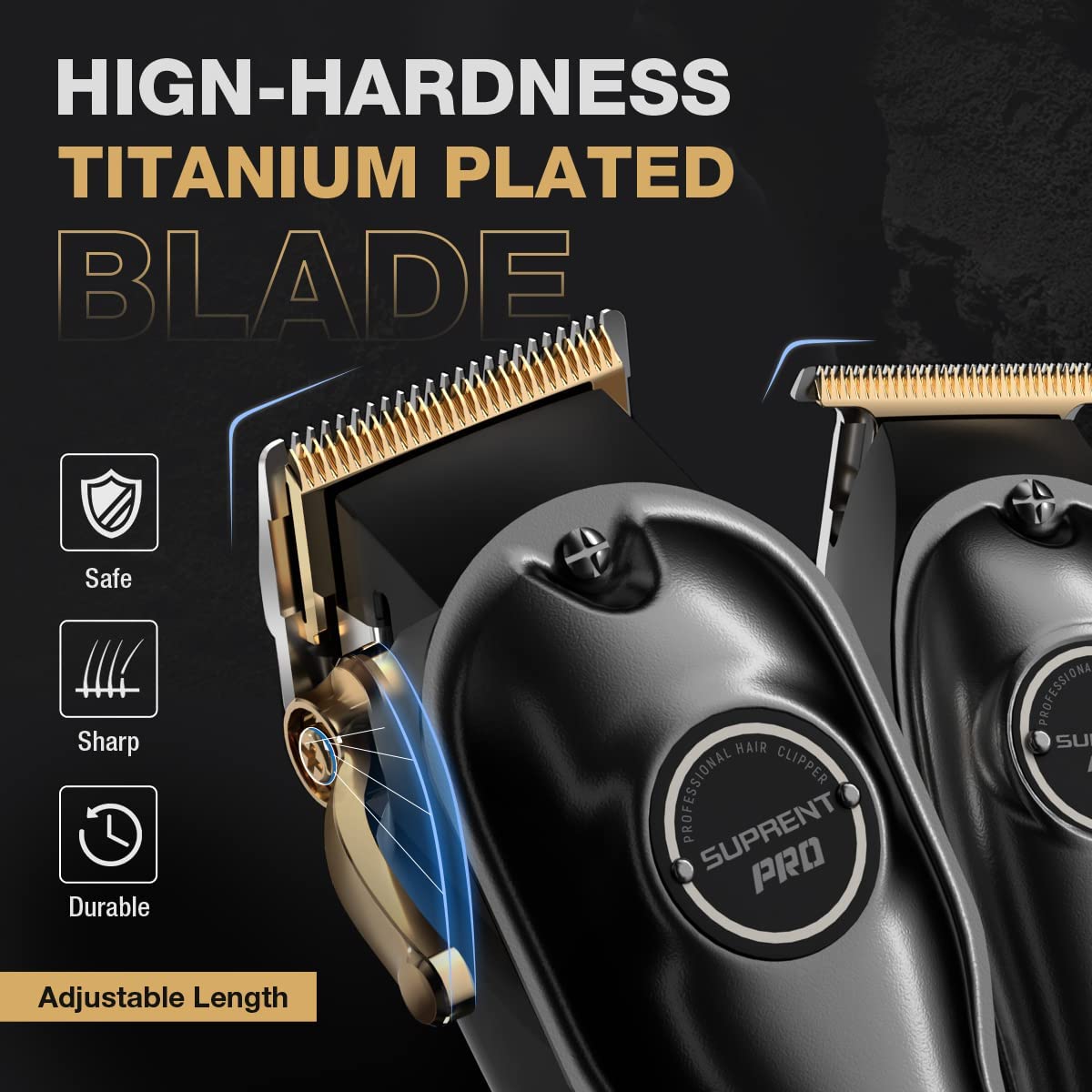 Ajuste taper 0,5-2 mm SUPRENT PRO para degradados precisos.