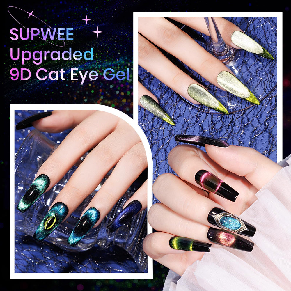 SUPWEE colección completa facilita crear uñas con ojo de gato.