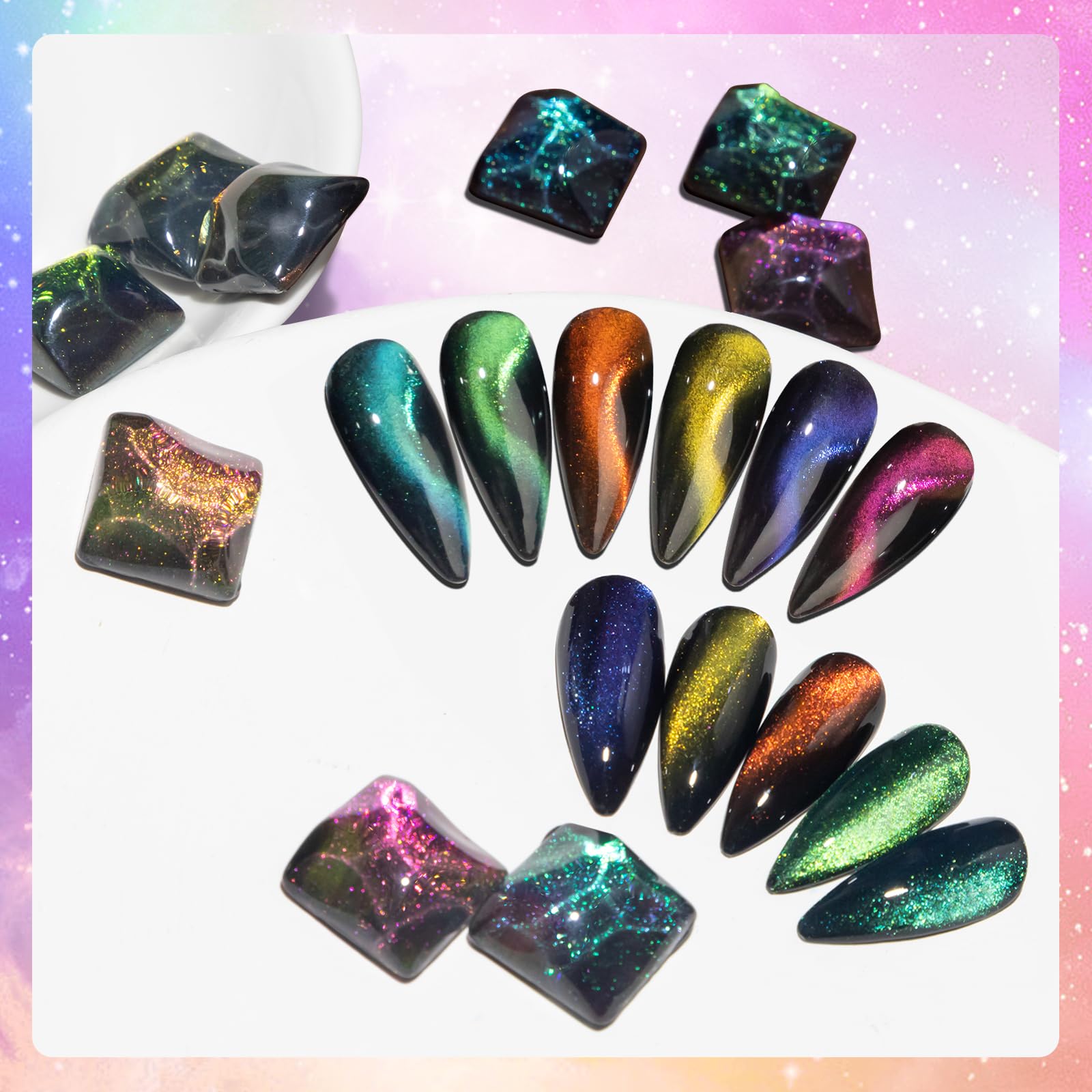 SUPWEE colección de esmaltes gel ojo de gato en colores variados