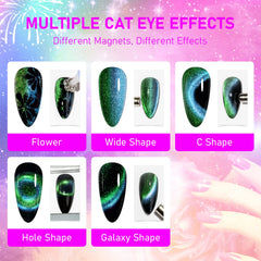 SUPWEE esmalte gel ojo de gato con efecto agujero galáctico en uñas