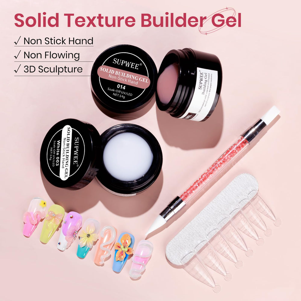 SUPWEE gel de construcción tono blanco para uñas lisas y brillantes