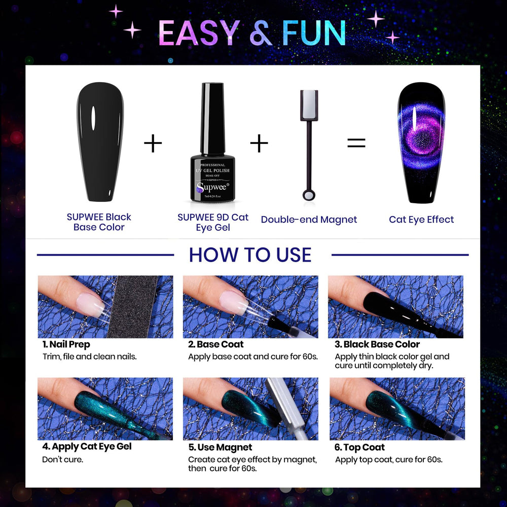 SUPWEE gel negro: base para lograr el efecto ojo de gato.