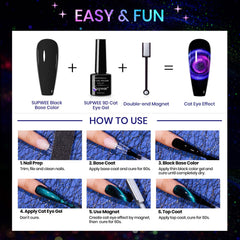 SUPWEE gel negro: base para lograr el efecto ojo de gato.