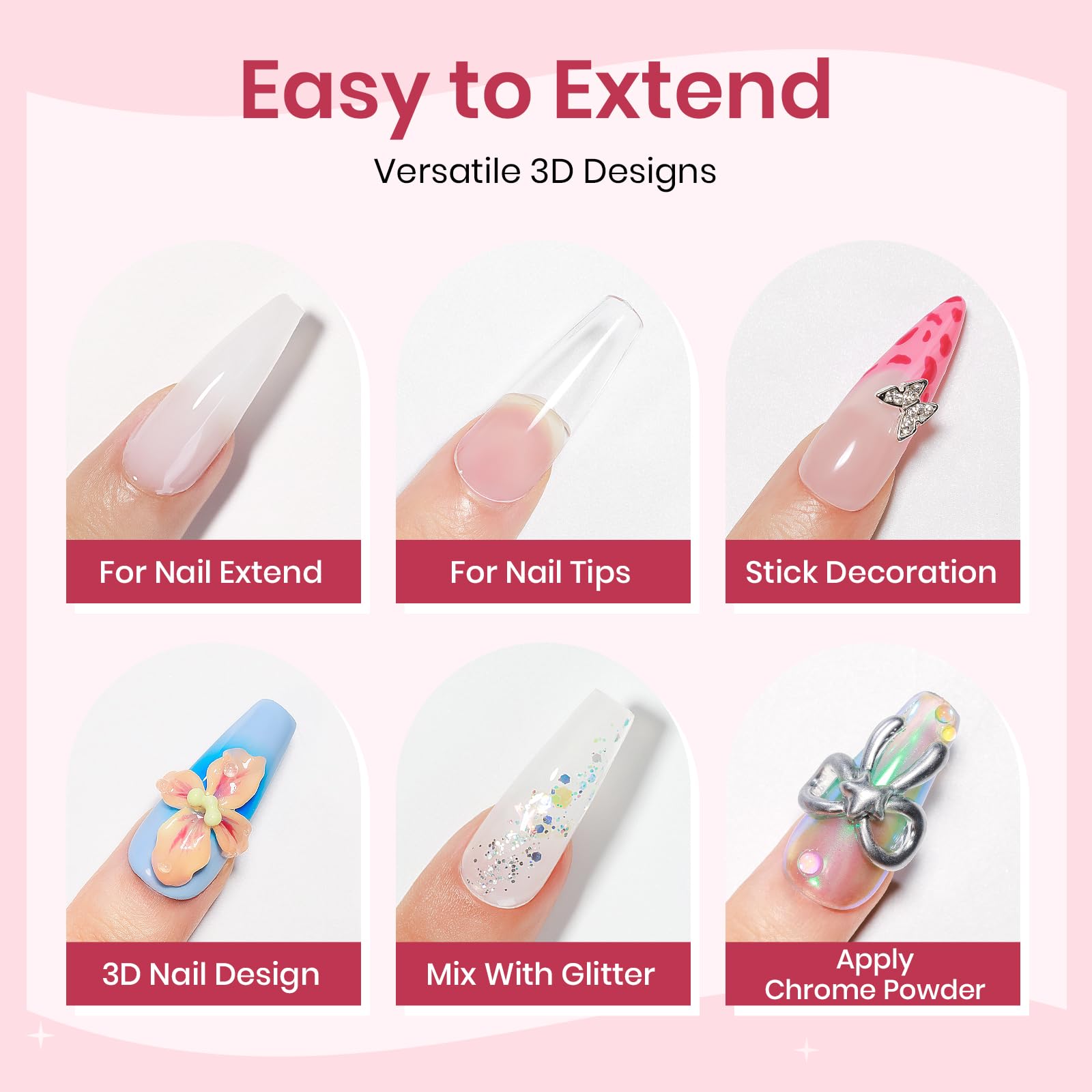 SUPWEE kit uñas 3D para extender y decorar en casa