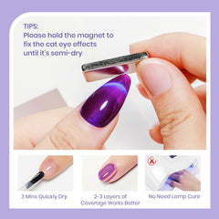 SUPWEE esmalte ojo de gato secado rápido en minutos.