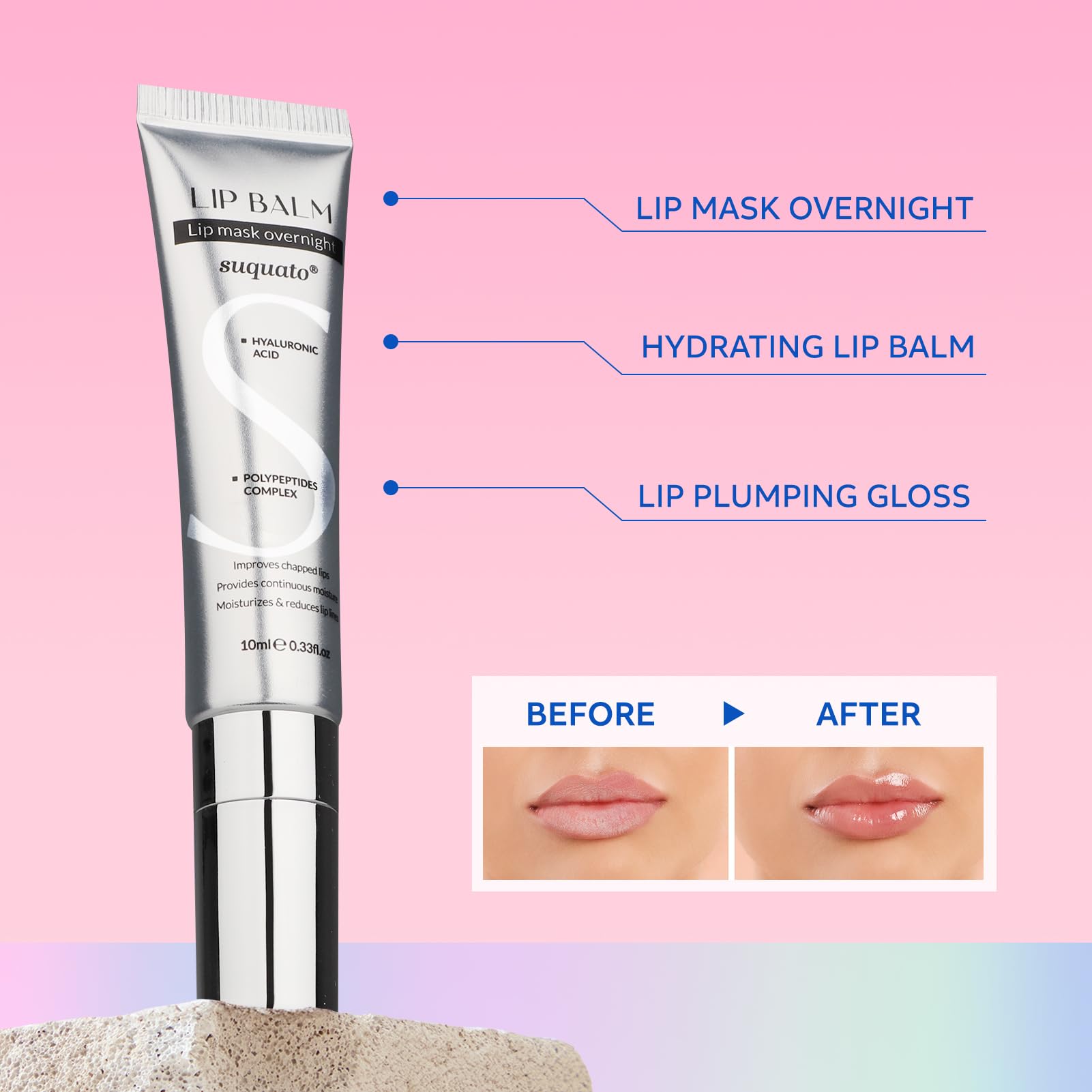 Suquato Labios mascarilla nocturna hidratante mini para labios suaves al despertar