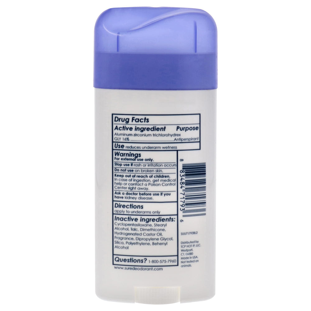 Sure Original Solid Regular deodorant back view with reliable all-day protection.