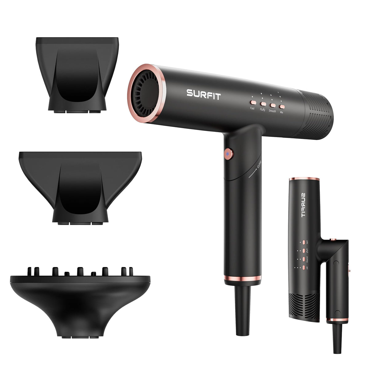 Surfit secador de pelo con difusor para rizos definidos y secado rápido.