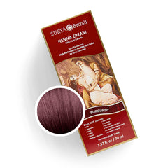Surya Brasil Henna Burgundy: bote de crema para coloración uniforme.
