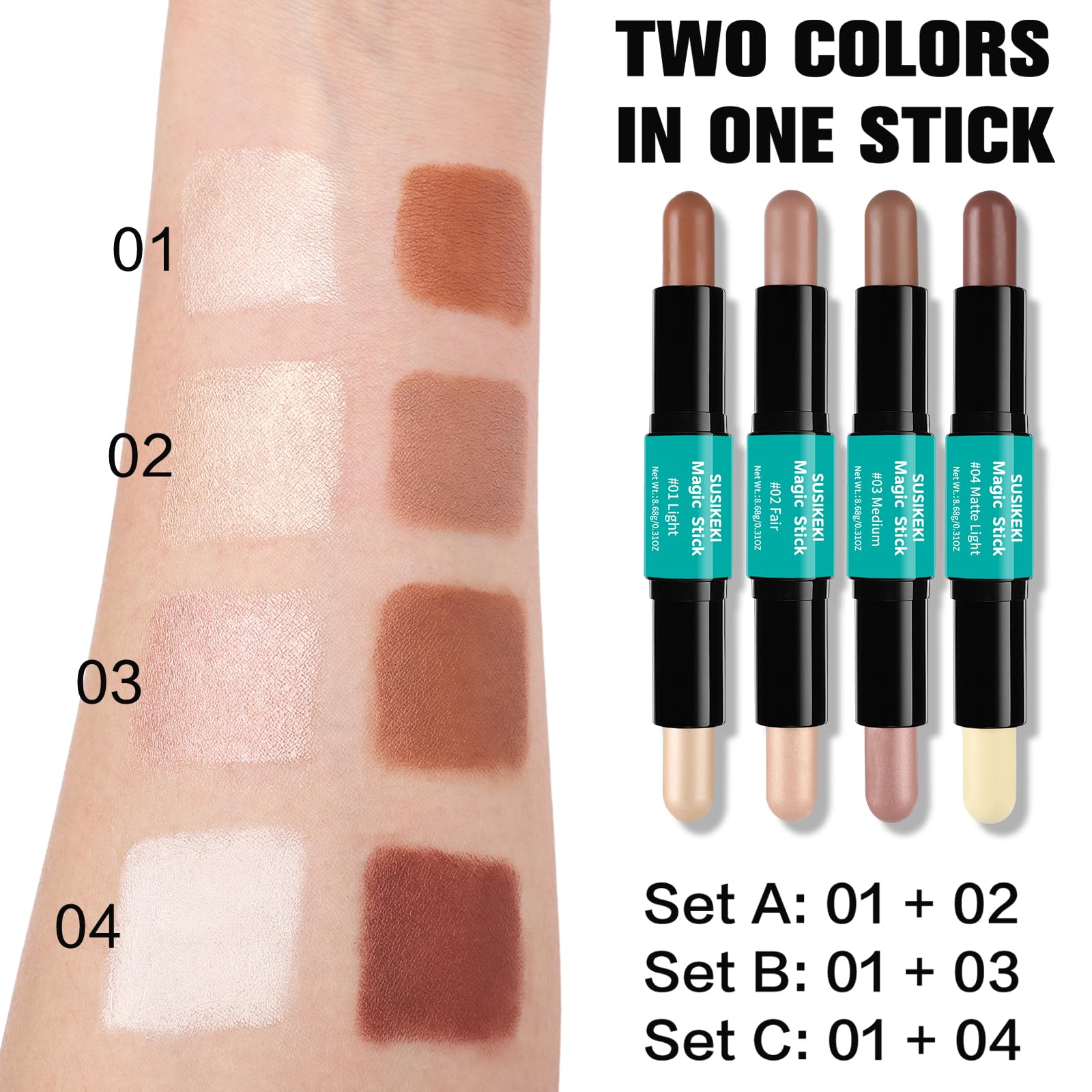 SUSIKEKI Contour Stick: aplicación facial sencilla para definir rasgos.