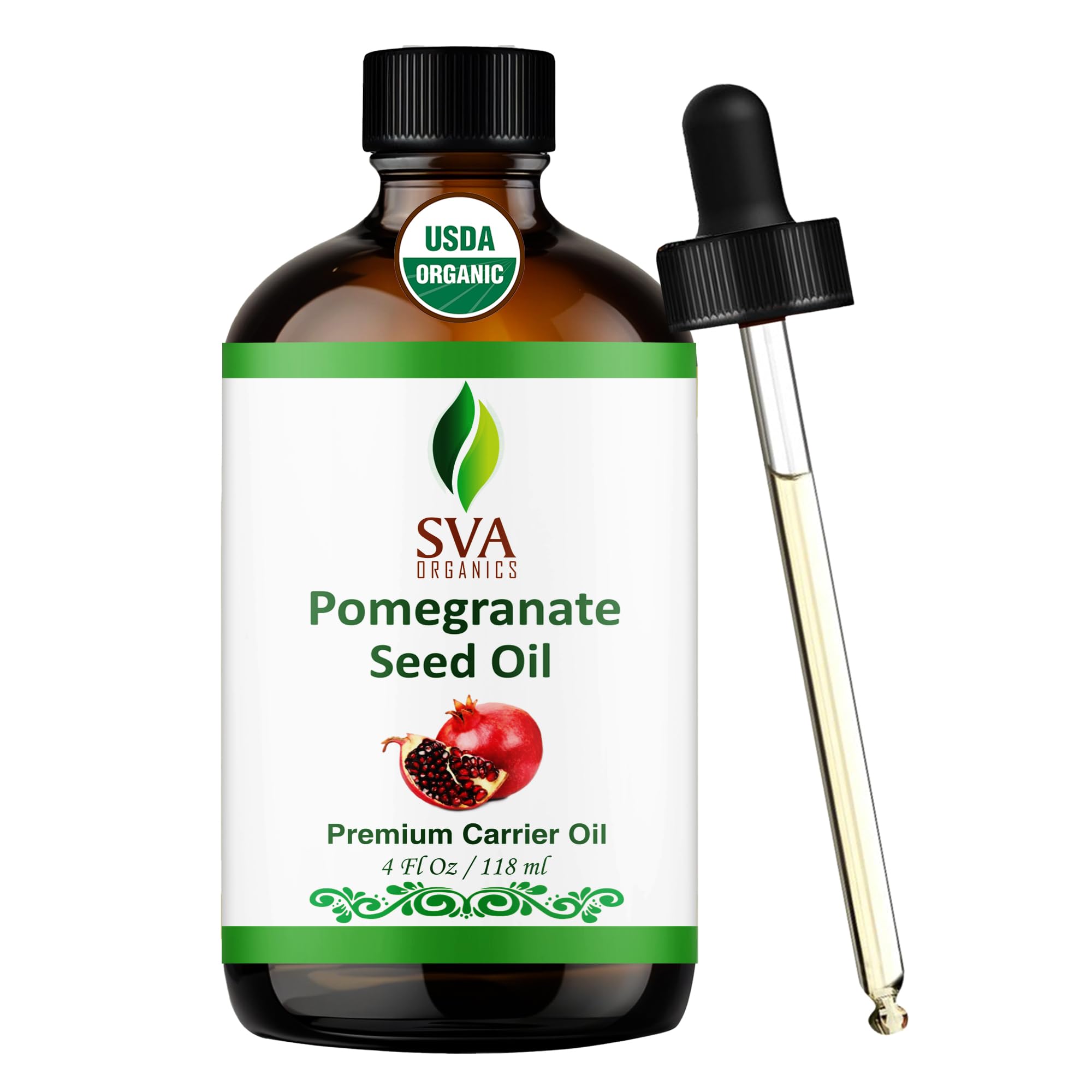 SVA Aceite de granada en botella para cuidado facial suave.