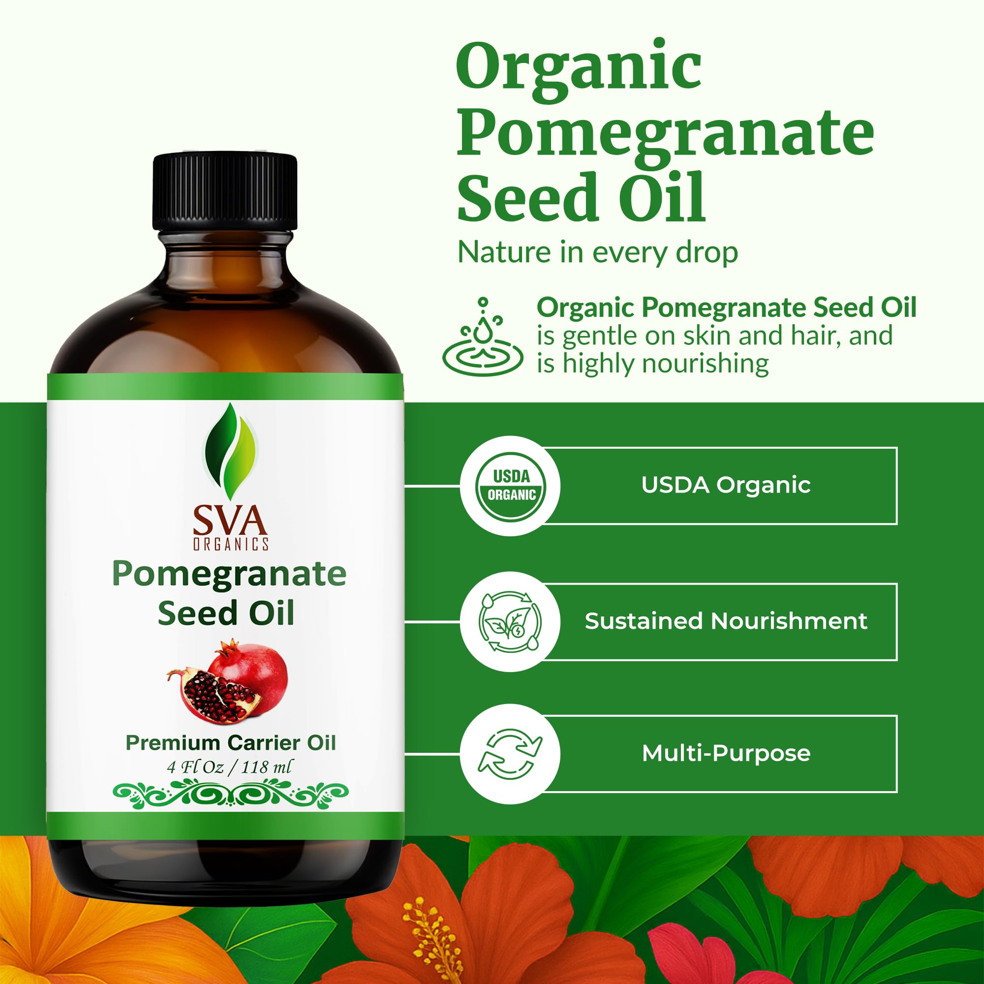 SVA Aceite de granada con cuentagotas facilita la aplicación.