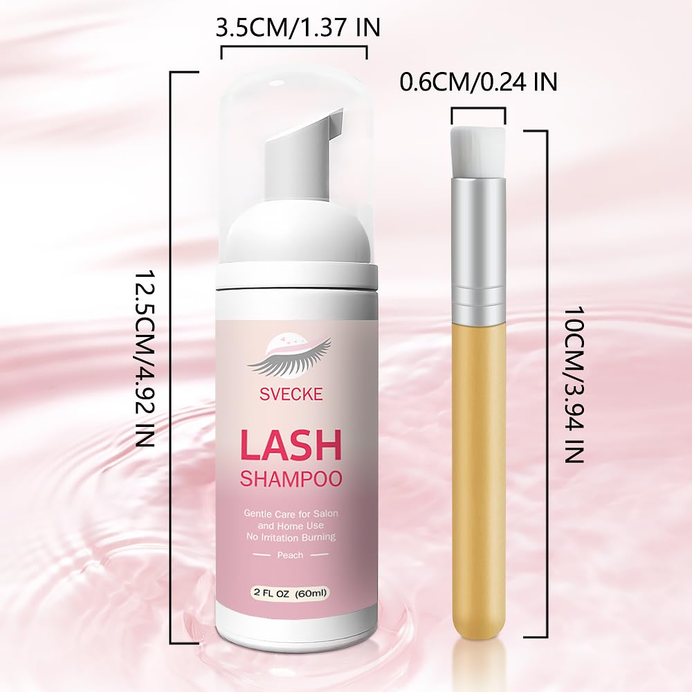 SVECKE Lash Shampoo Kit espuma suave para limpieza rápida de pestañas.