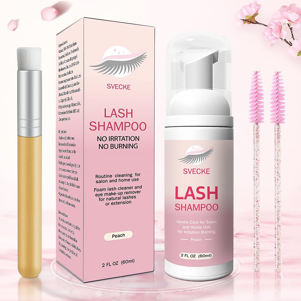 SVECKE Lash Shampoo Kit uso profesional y doméstico para extensiones.