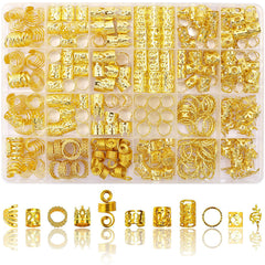 SVNMU 280 piezas de joyería capilar dorada para trenzas, lista para looks elaborados.