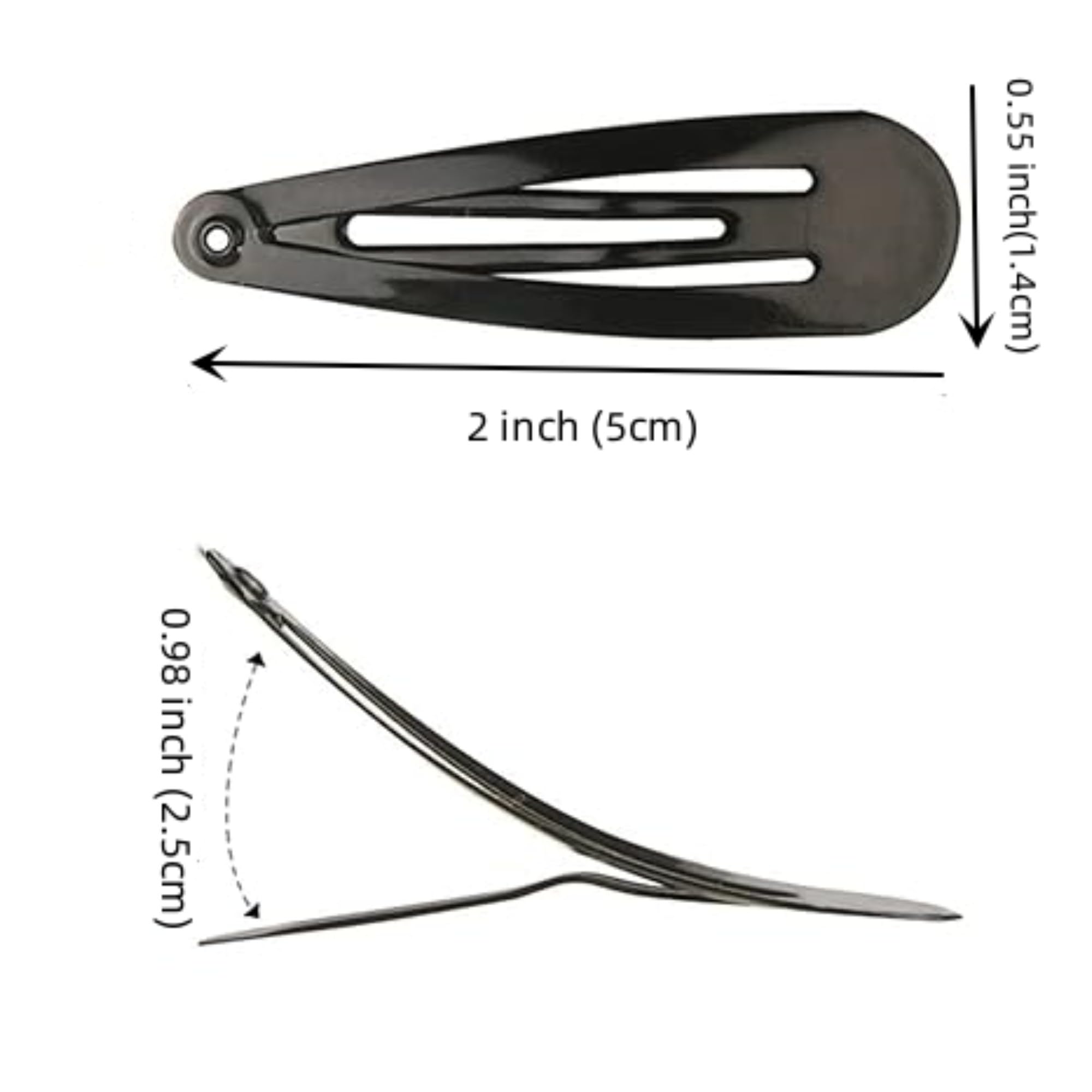SWAIM clips de metal negros 2 pulgadas, ideal para peinados firmes.