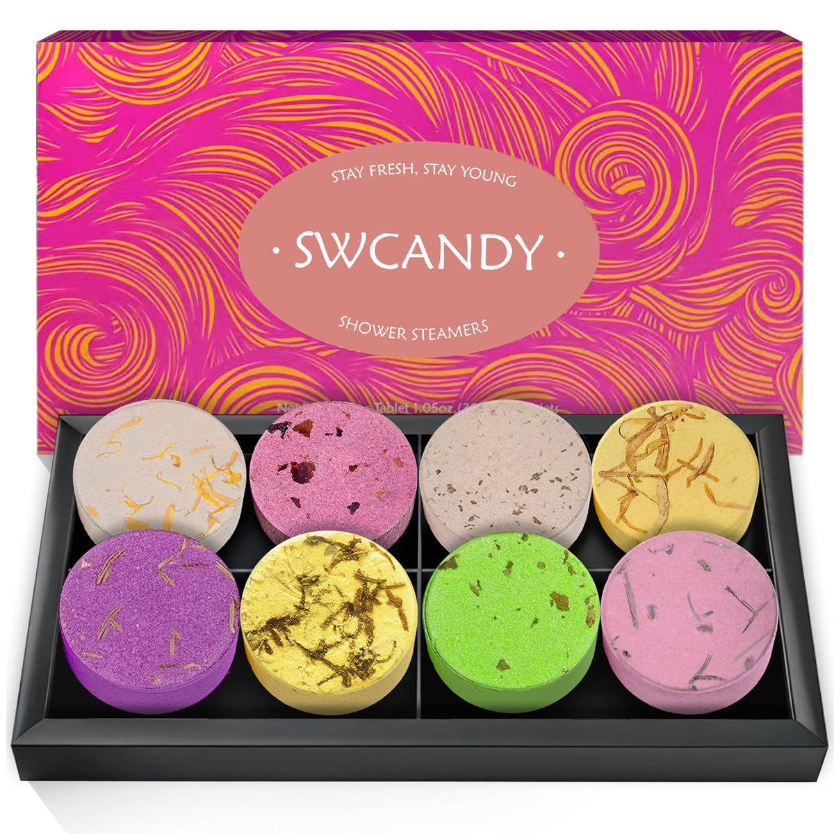 SWCANDY tabletas para ducha en empaque elegante, regalo ideal
