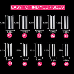 SWETIDY tips cuadrados claros XL, ideales para uñas largas y elegantes.