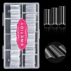 SWETIDY tips de uñas acrílicas rectas y claras, listos para aplicar.