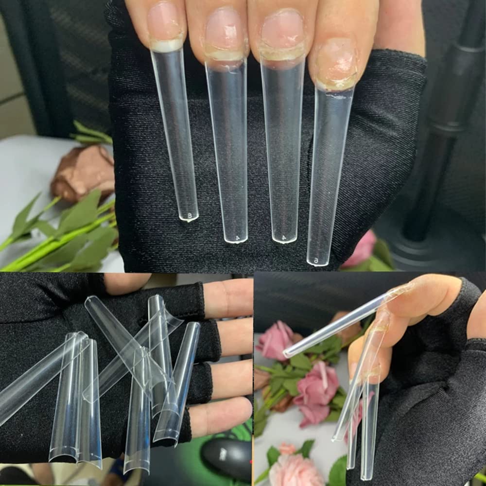 SWETIDY Uñas con forma ataúd claras, aptas para salón y proyectos