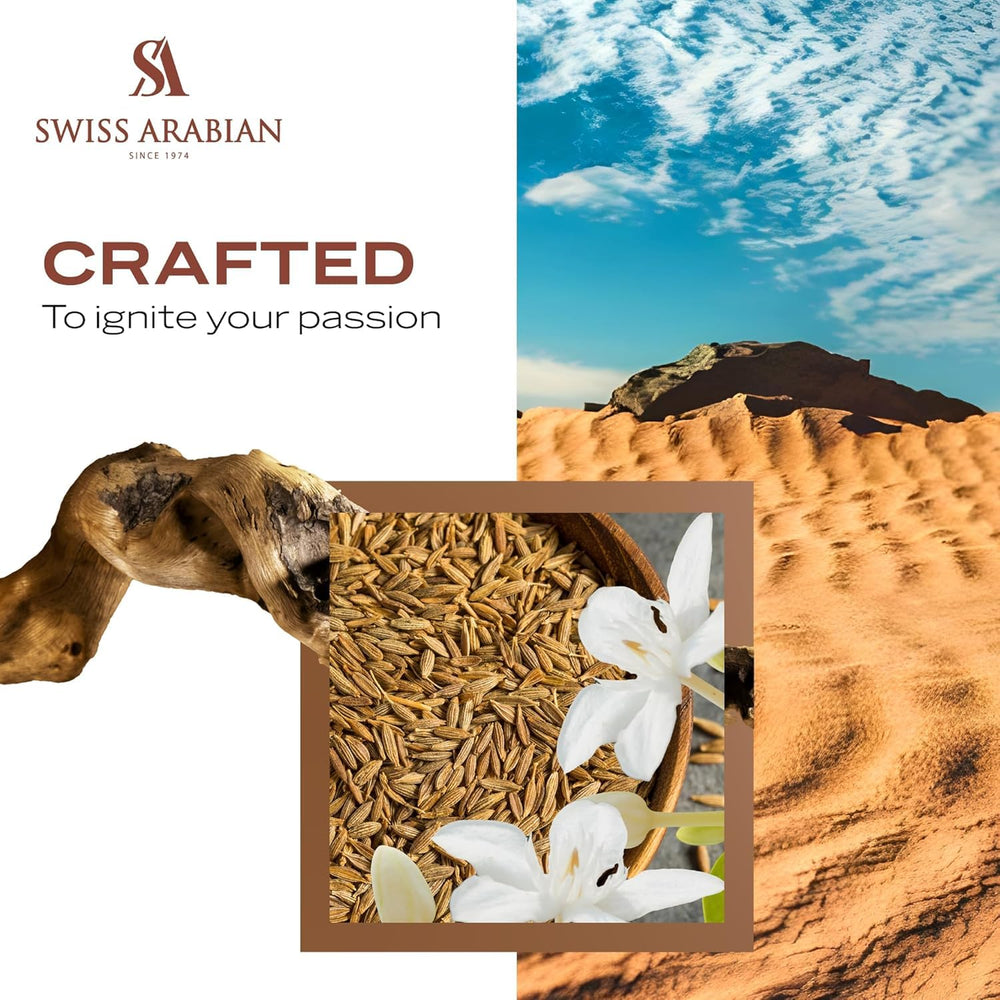 Swiss Arabian Shaghaf Oud Aswad—atomizador suave para perfumarse en momentos especiales.