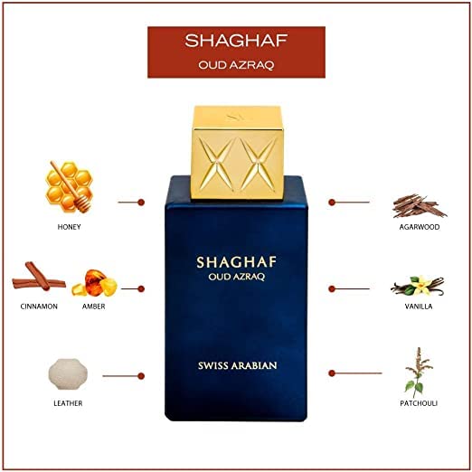 Atomizador suave para rociar Shaghaf Oud Azraq con precisión.