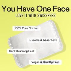 Swisspers almohadillas desmaquillantes para tonificar sin pelusa, uso diario