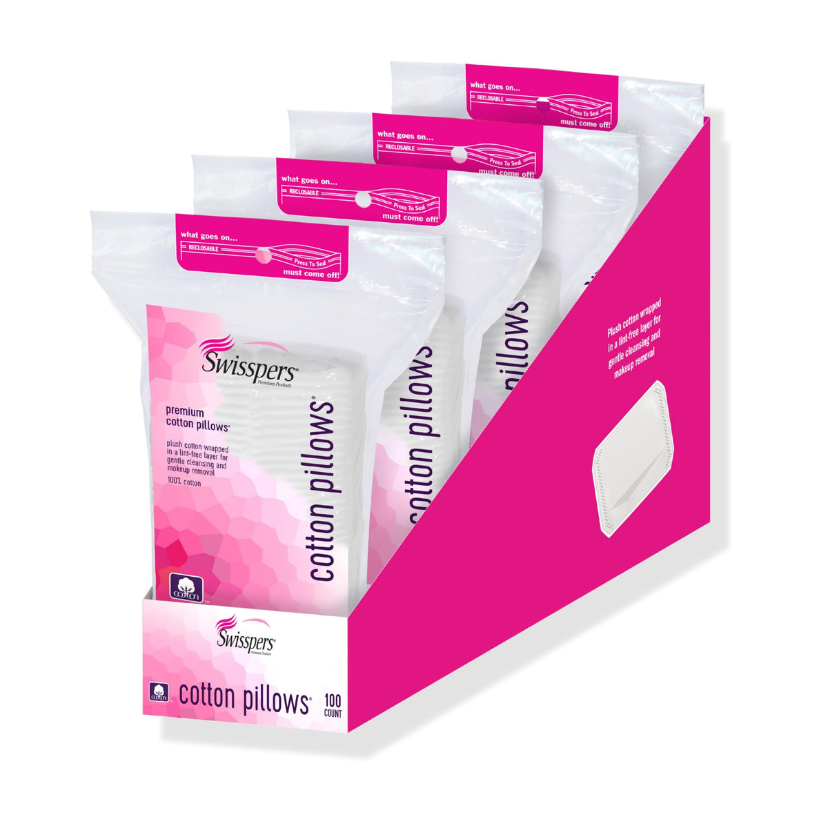 Swisspers almohadillas de algodón premium para rostro, suaves y aptas para piel sensible