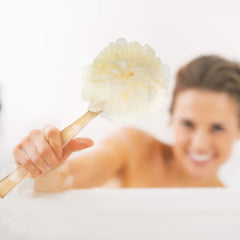 SWSTINLING esponjas de spa con mango largo, uso versátil para exfoliar y pulir.