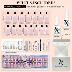 Uñas SXC con puntas X-Pro en forma almendra para looks versátiles.