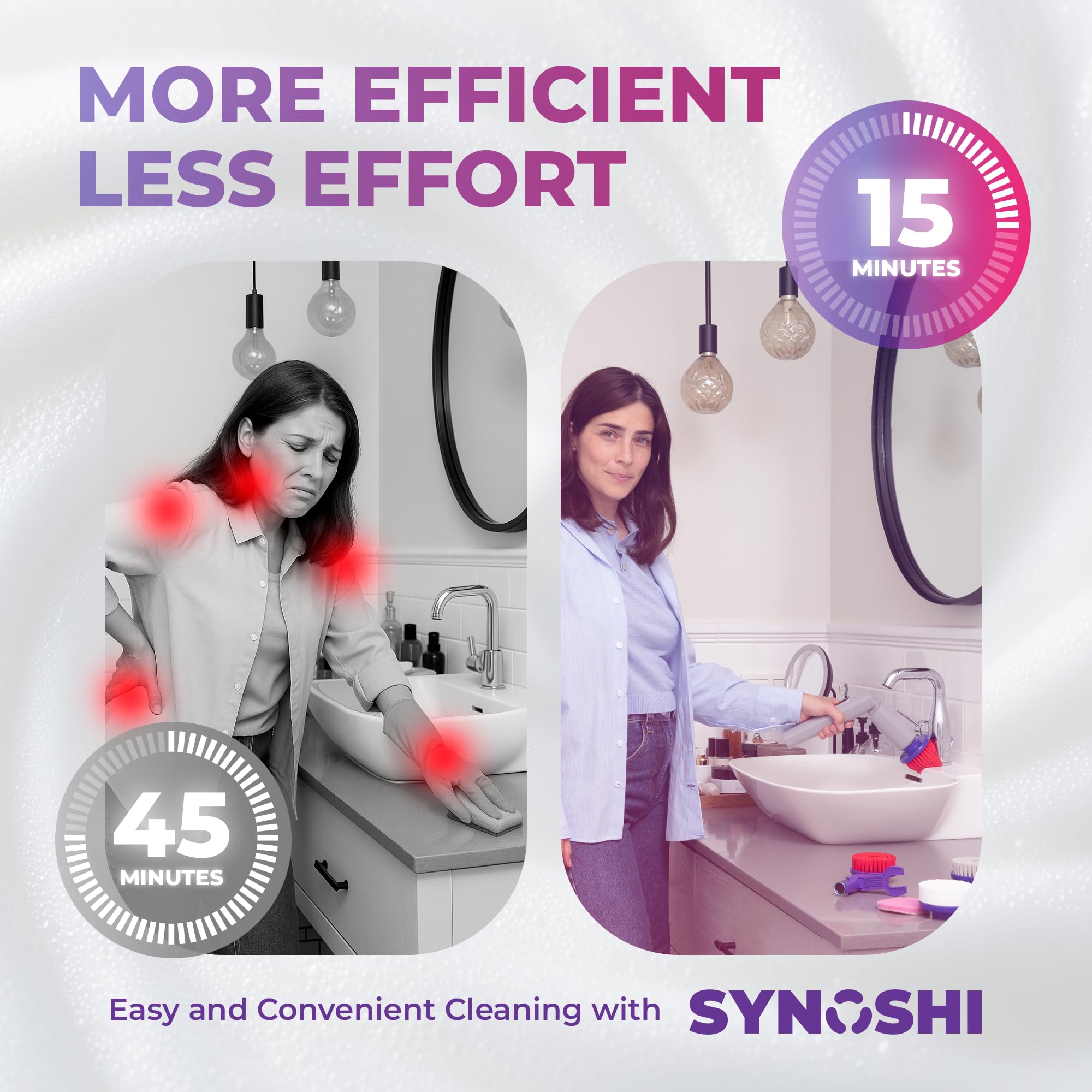 Cabeza cono Synoshi PRO para espacios ocultos entre muebles y electrodomésticos.